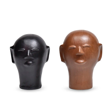 HEAD CERAMIC SCULPTURE BLACK